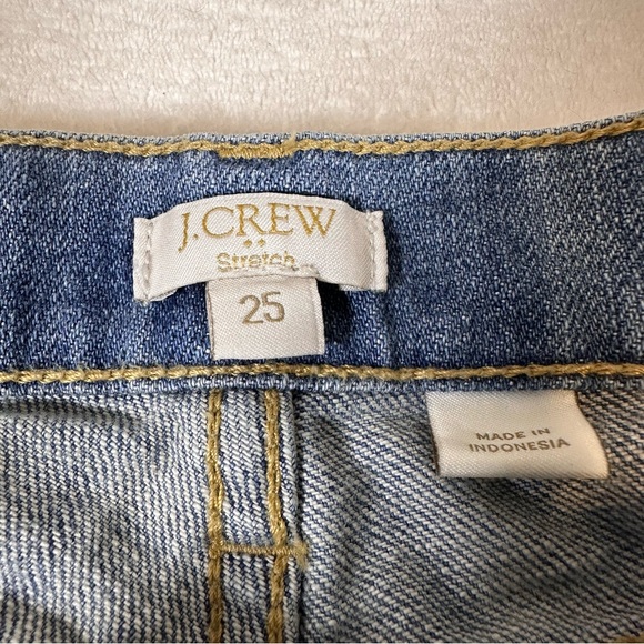 J Crew Jeans Size 25 Distressed Boyfriend Ankle Blue Denim J. Crew Womens - Picture 1 of 8